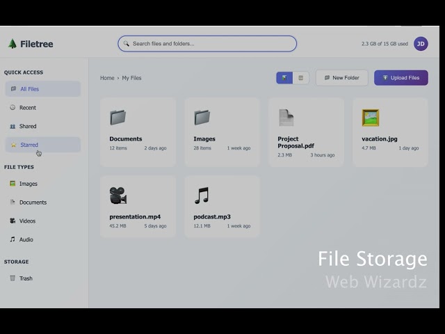 Web Wizardz - File Storage Layout (HTML,CSS and Javascript)(reupload)