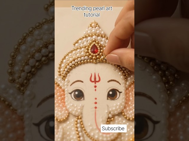 part 2 trending pearl art tutorial of Ganpati bappa #diy #craft #pearlart #craftaddict #art