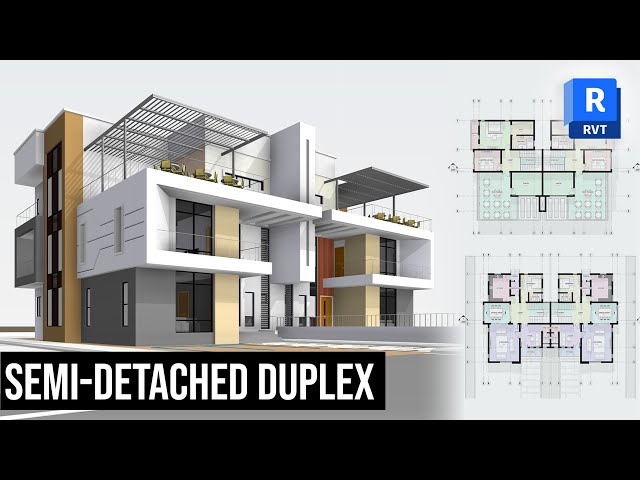 Full Beginner's Course/ Autodesk Revit Architecture/ Semi-detached Duplex
