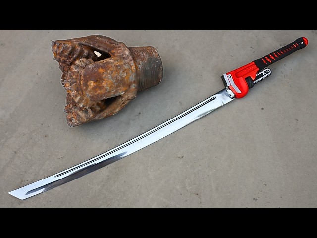 Forging MASSIVE Drill Bit into Post-Apocalyptic KATANA