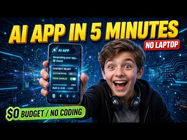 I Built a Working AI App on My Phone in 3 Minutes! (No Coding)