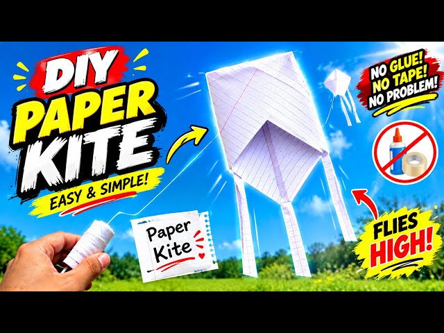 How to make Flying note book paper kite,kite making from school note book page,patang kese banate he