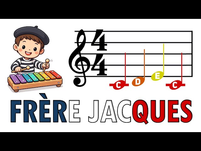 Frère Jacques 🇫🇷 Easy Orff Play-Along | Color-Coded Notes for Beginners