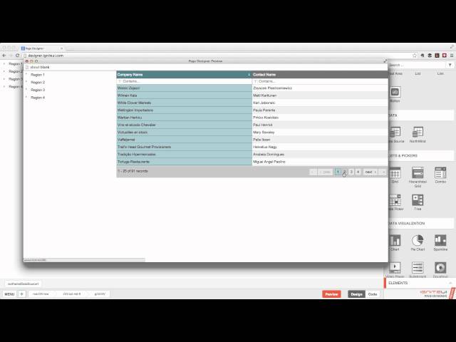 IgniteUI PageDesigner walkthrough