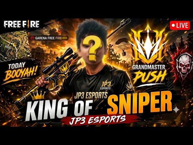 🔴 FREE FIRE LIVE 🔥 KING OF SNIPER 👑 GRANDMASTER #freefire #live #trending #shortslive #jp3esports