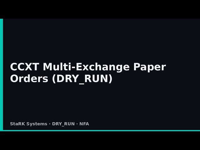 CCXT Multi-Exchange Paper Orders (DRY_RUN)