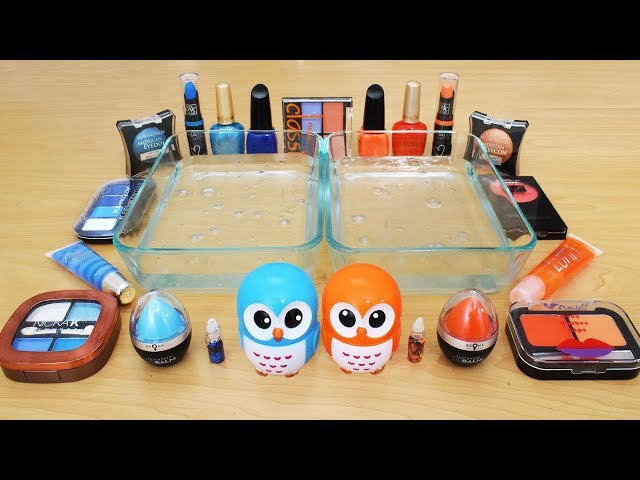 Mixing Makeup Eyeshadow Into Slime ! Blue vs Orange Special Series Part 7 ! Satisfying Slime Video