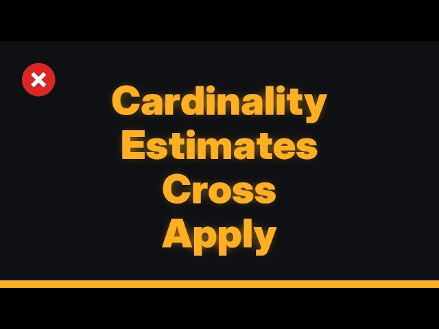 Databases: Apply cardinality estimation problem in SQL Server