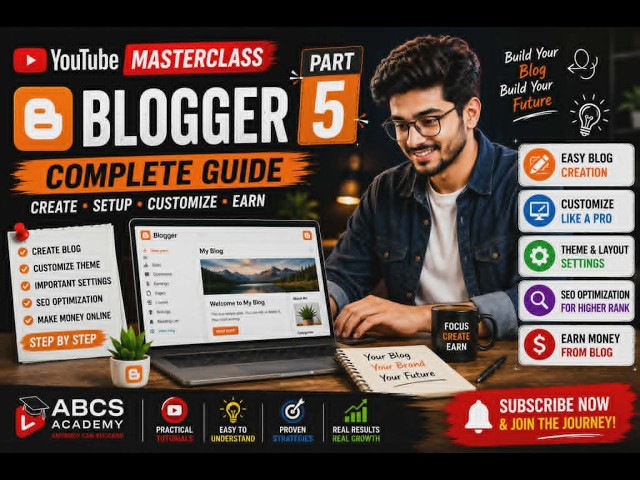 Blogger Tutorial Bangla 2026 | Create a Professional Blog Website | ABCS Academy