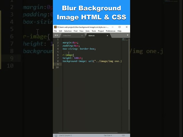 CSS Blur Background Image #shorts