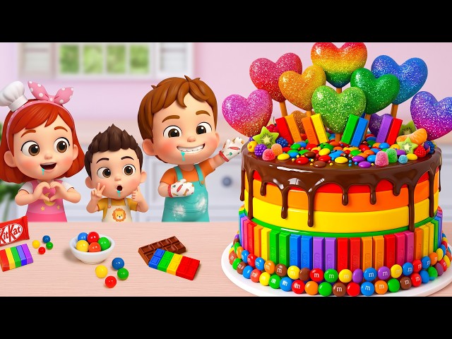 Best Miniature Rainbow Cake Tutorial 🌈 Cute Colorful Mini Chocolate Heart Cake Recipe 🍰 Yummy Teeny