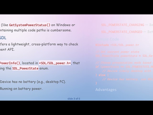 Cross-Platform C Method to Detect Power Source Using SDL