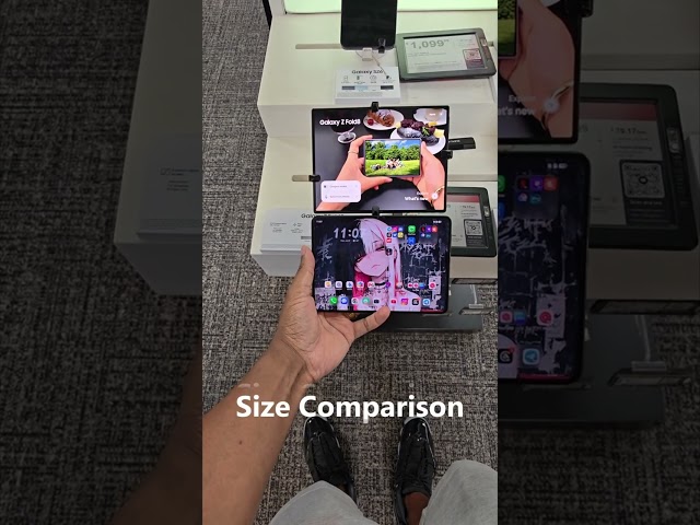 Samsung Z  Fold 8 and Huawei Pura X Max Size Comparison
