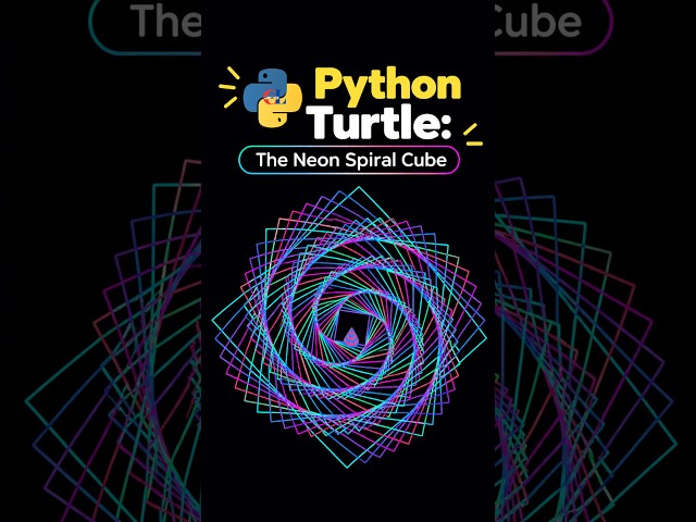 ✨ Python Turtle The Neon Spiral Cube