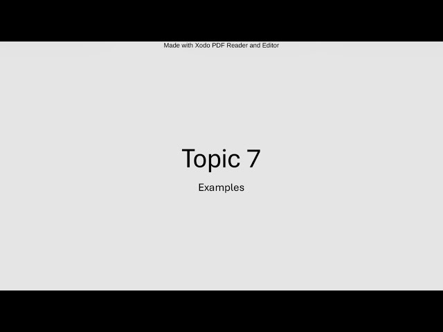 Topic 7 code examples