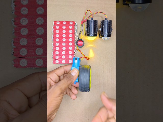 Two Bike Bulb Light & Ten LED light Powering Using With N20 Metal Servo Generator • Dc Motor #shorts