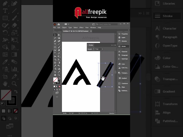 Tutorial: Creative A Letter #logo Design #adobesillustrator #shorts #allfreepik