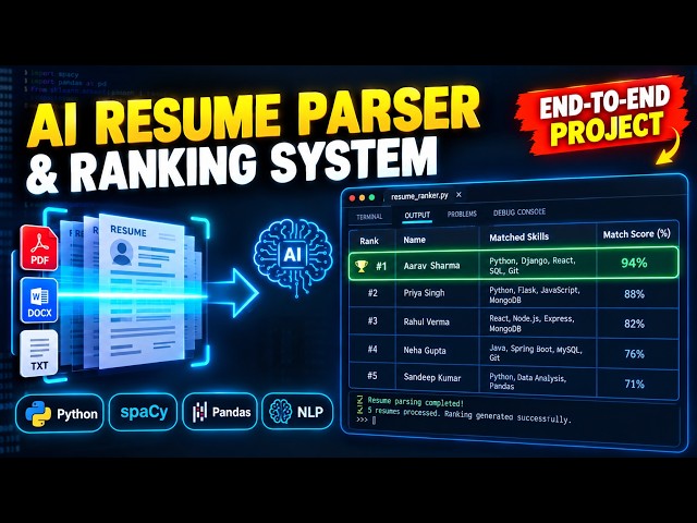 Python Resume Parser & Ranking System Tutorial | spaCy NLP End-to-End Project