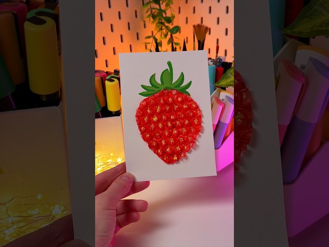 How to Turn the Ordinary Bubble Wrap into a Strawberry 🍓 #shorts #creative