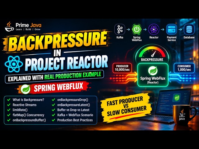 Backpressure in Project Reactor Explained 🔥 | Real Production Example | Spring WebFlux