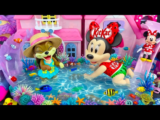 Minnie Mouse 2026🎀 Set Unboxing rainbow mermaid bath y piscina sorpresa con juguetes Disney ASMR