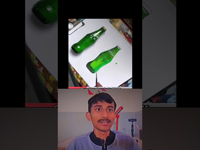 Realistic Bottle Painting - looking so real || #shortsfeed #viralshorts #painting