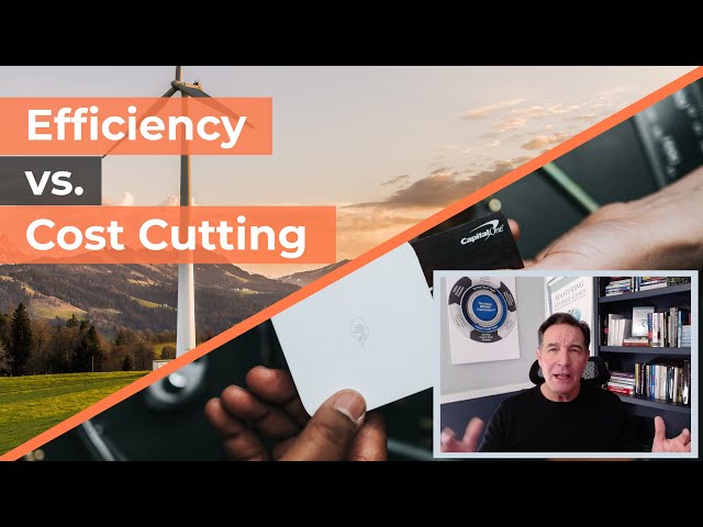 Cost Cutting vs Efficiency: They are not the same thing, and the distinction is crucial!