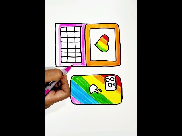 How to Draw Laptop and iPhone #shorts