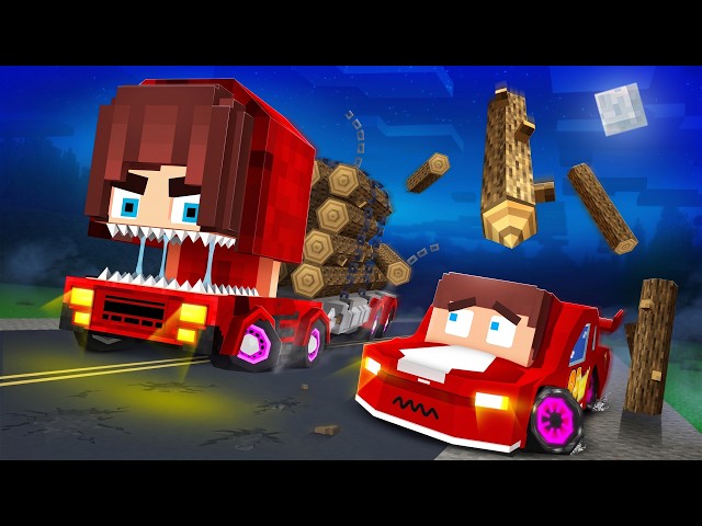 JJ CAR vs Cursed GIRL Truck - Maizen Minecraft Animation