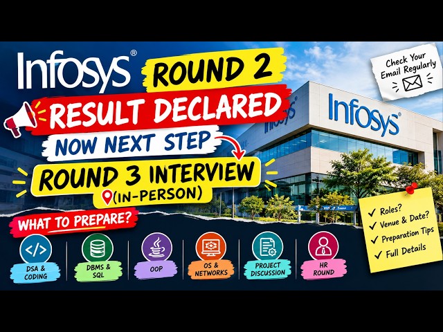 Infosys Round 2 Result Declared | Round 3 Interview Update | In-Person Interview | Infosys Freshers