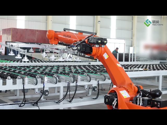 Automatic glass seaming edging line with multi unloading stations