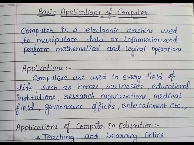 Applications of Computer|Basic Applications of Computer|Uses of computer
