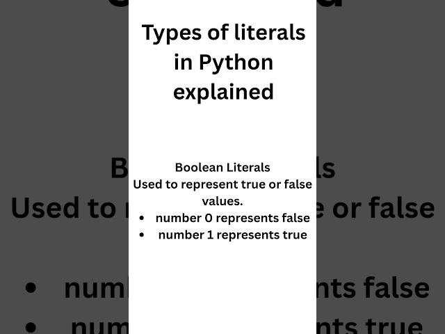 Boolean Literals #python3 #python