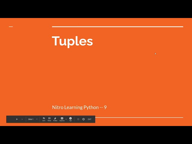 Into to Python - Tuples