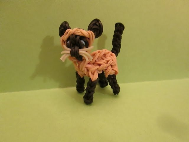 Rainbow Loom Siamese Cat or Kitten Charm. 3-D