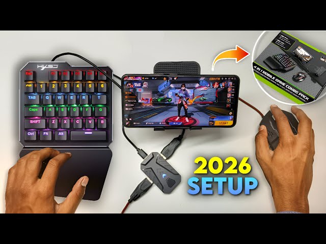 How to play free fire in mobile with keyboard and mouse | 4 in 1 mix pro full setup| No ID Ban