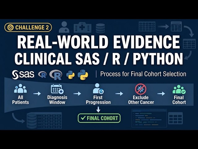 Challenge #2 → Clinical/Real World Evidence (RWE) Data Analytics | SAS • R • Python | Challenge