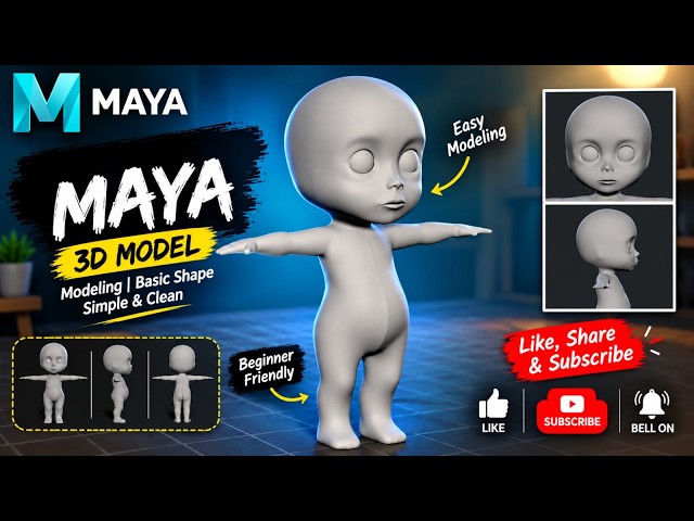 #AutodeskMaya #Maya3D #3DModeling #CharacterModeling