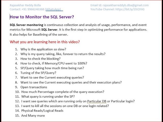 SQL Server For Beginners. How to Monitor the SQL Server in Real time?