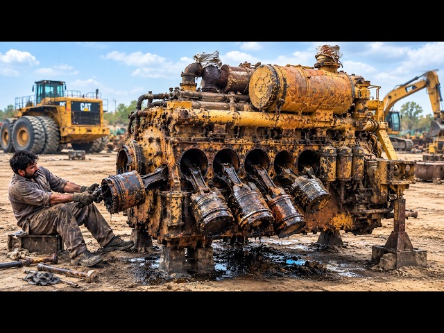 This Diesel Engine Exploded From the Inside! 😱 Broken Pistons & Massive Engine Damage