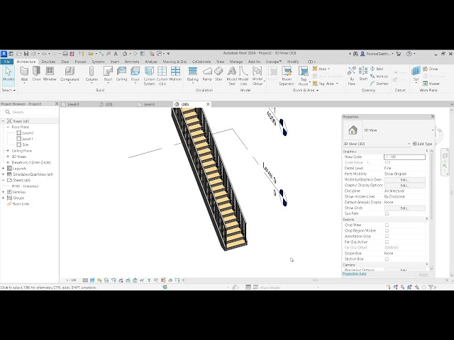 Revit architecture in tamil-civil tamil-floated staircase in revit