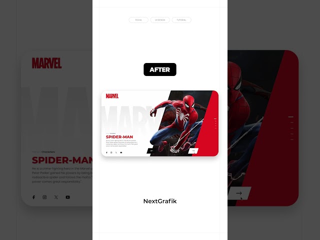 Marvel character page animated interface designs in Figma?#shorts   #animation #figma #tutorial