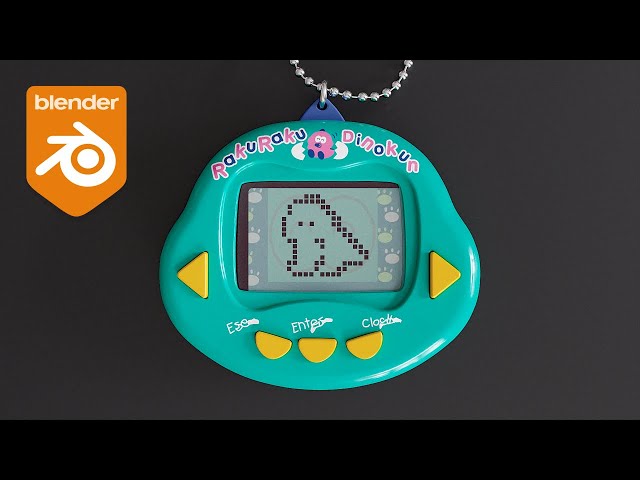 Tamagotchi from Scratch in Blender 3D (Rakuraku Dinokun)