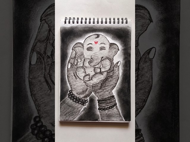 BabyGanesha drawing🙏|Easy & Beautiful Pencil Art#Shorts#art#mahadev #drawing#ganesh#ganeshchaturthi