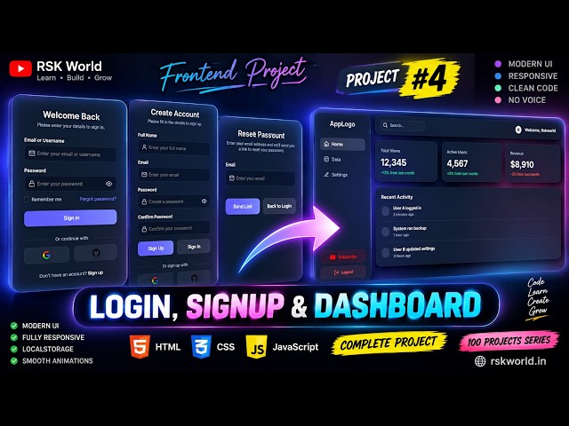 This Login UI Looks INSANE 😱 Build with HTML CSS JS (Project #4)