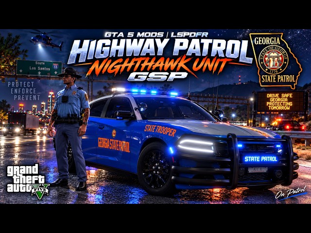GTA 5 LSPDFR Mods | GSP Nighthawk Unit | Dodge Charger Highway Patrol Night Shift