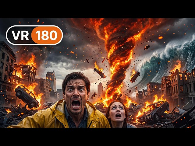 VR 180 Parkour Escape: Fire Tornado, Meteors & Tsunami You Can't Surv