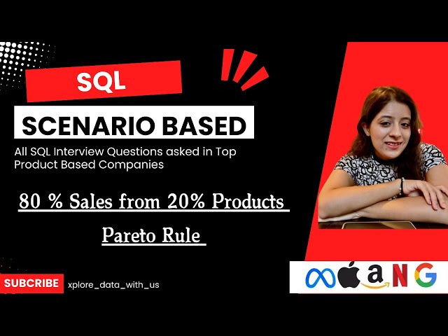 Pareto Rule ( 80% Sale from 20 % Products ) | Important SQL Interview Question
