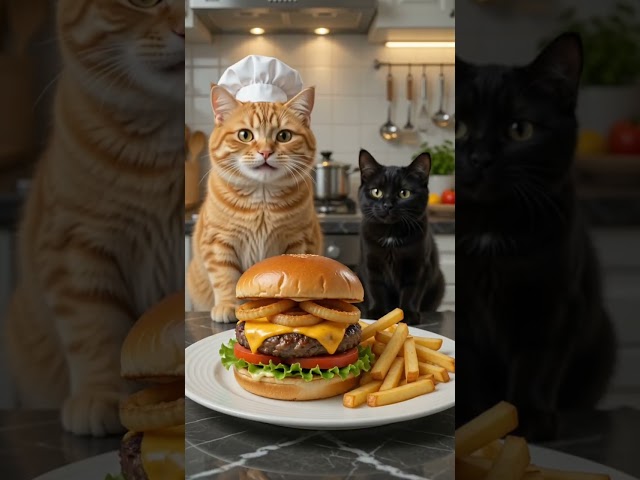 The Cat Chef Makes the Perfect Burger #cat #cats