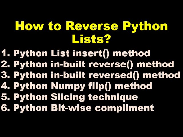 Python 3 Basics # 4.3 | How to reverse Python Lists?